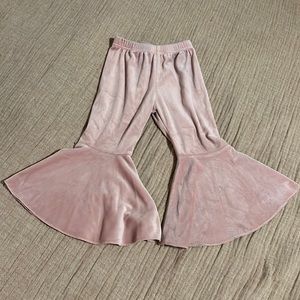4T pink velvet bell bottoms